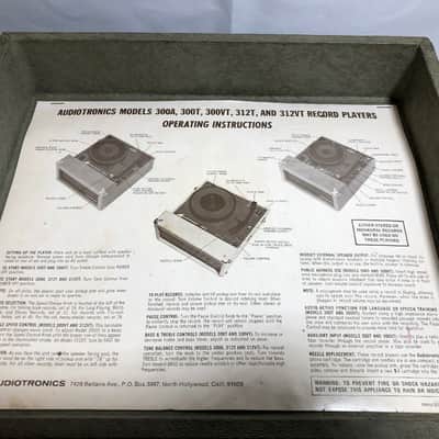 AUDIOTRONICS 300T Vintage Portable Record Player Built-In Speaker RPM Works image 2