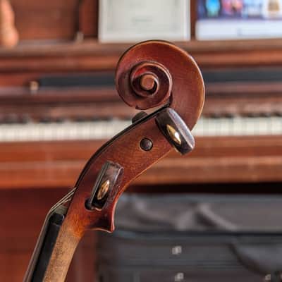 Revived Antique Unlabeled French Strad Copy 4/4 Violin Vintage 1920's Fiddle w/ New Brazilwood Bow and Composite Case image 7