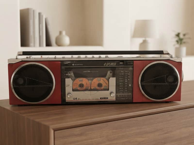 Весна Sanyo U4 SL Rare Vintage Boombox Serviced Cassette AM/FM Radio Portable Warranty image 1