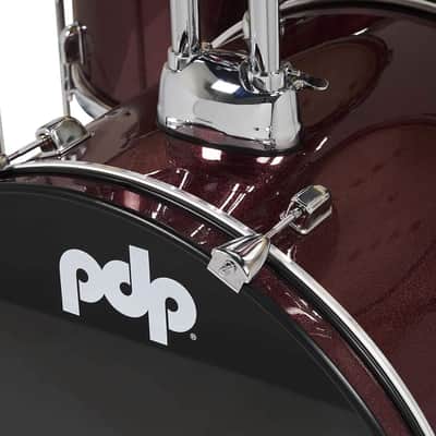 Pacific Drums Center Stage Complete Drumkit, 5 Drum Set, Ruby Red Sparkle, 7x10, 8x12, 14x16 Floor, 16x22 Kick, 5x14 Snare (PDCE2215KTRR) image 3
