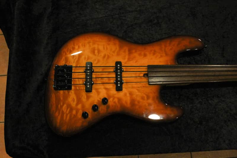 Smoking Warmoth Fretless Jazz Bass w Sweet Fender HSC image 1