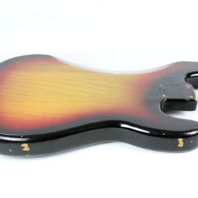 1977 Vintage Fender Precision Bass Lefty Sunburst Ash BODY Left-Handed 1970s USA PBass w/Original Bridge image 17