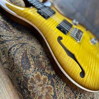 PRS Wood Library Custom 24 Semi-Hollow Flame Maple 10 Top Korina Body/Neck Ebony FB - Livingston Lemondrop 391121 image 15