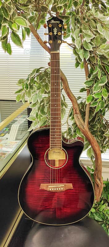 Ibanez AEG240-TRS Thinline Acoustic Electric Guitar w/ Fishman 2014 - Transparent Red Sunburst image 1