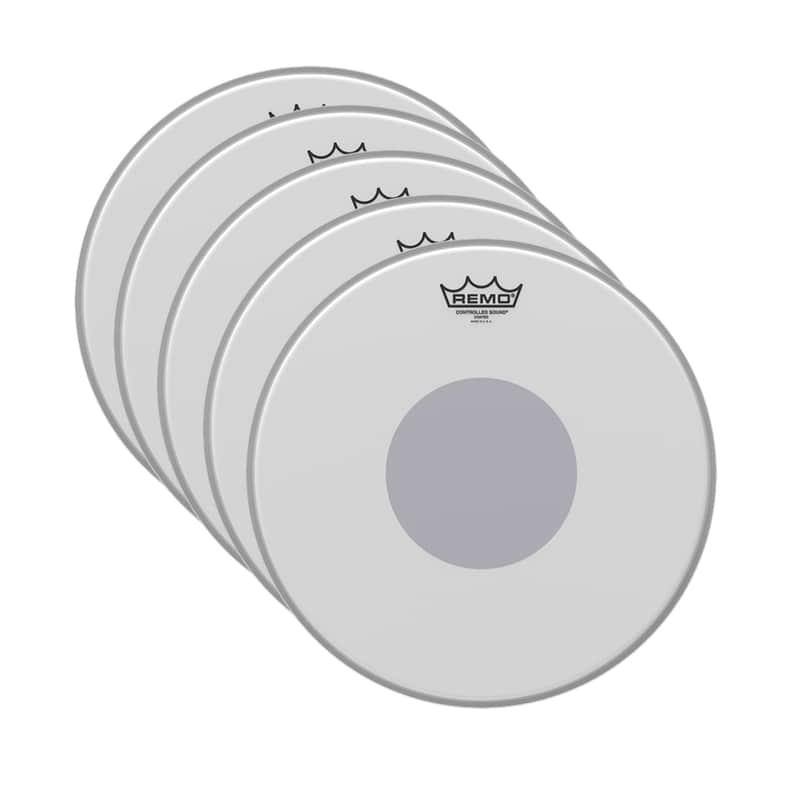 Remo 14" Controlled Sound Coated Black Dot Drumhead (5 Pack Bundle)