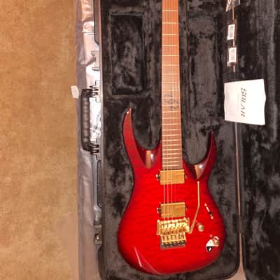 Solar Guitar AB1.6AFRQBR - Quilted Blood Red Burst Gloss with Solar Hard Case Solar 2024 - Red Burst Gloss image 4
