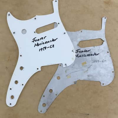 Vintage 1959 Pre-CBS Fender Musicmaster Pickguard Metal Shield Added Toggle Hole No Cracks image 12