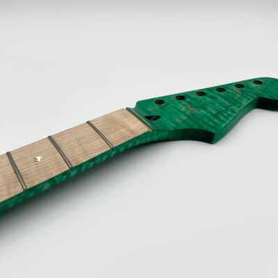 Warmtone Custom Guitars Flamed Maple Strat Style Neck- Green Flames #2 image 13