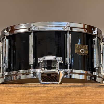 1980's Tama Artwood 6.5" x 14" Piano Black Lacquer Snare Drum image 11