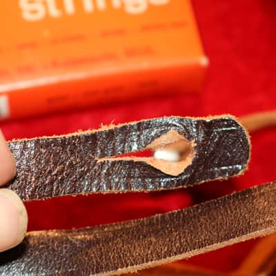 Bobby Lee Leather Guitar Strap and case candy  1960's image 6