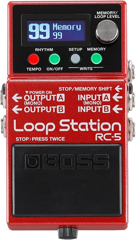 Boss RC-5 Loop Station | Advanced Looping Features in a Compact Pedal | 32-Bit AD/DA and 32-bit Floating-Point Processing | 13 Hours Record Time | Multi-Color LCD | MIDI/IO & USB Connectivity image 1