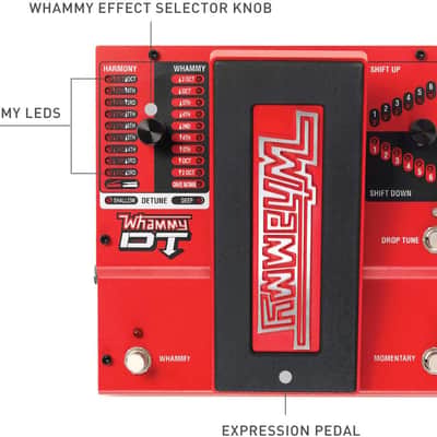 Digitech Whammy DT Guitar Pedal - Drop Tune & Whammy Effects, Pitch Shifting, True Bypass. 2 Flat Patch Cables Included image 6