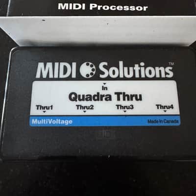 **LIKE NEW-IN BOX-ONE OWNER**MIDI Solutions Quadra Thru 4 Output MIDI Thru Box 2010s - Black image 2