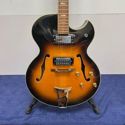 Vintage Ventura Hollow Body Electric Guitar Made in Japan with Case ES-175 Style image 7