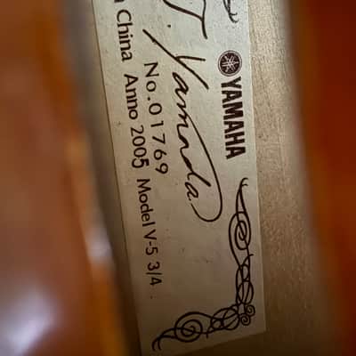 Yamaha J. Yamada V-5 3/4 Violin No.01769 w/ Case, Bow & Rosin – 2005 image 2