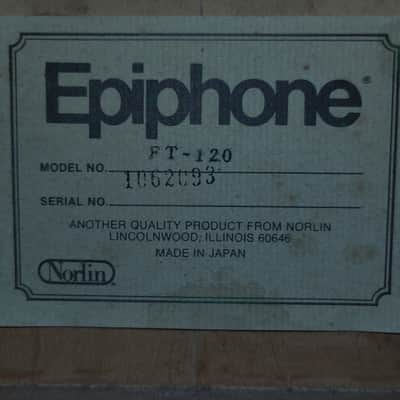 Epiphone FT-120 1976 - 1979 Lincolnwood label image 6