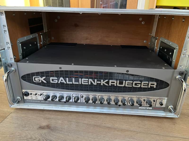 Gallien-Krueger 2001RB bass amp + RFB-III footswitch + 6u flight case image 1