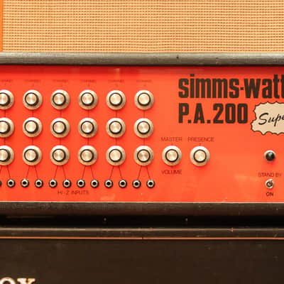Vintage 1970s Simms Watts PA200 'Super' KT88 Valve Guitar Amplifier Amp SERVICED image 1