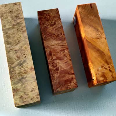Afzelia Burl / Amboyna Burl and Maple Burl blank - Wood Lumber Blank DIY Material for Musical Instruments Tools image 4