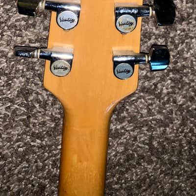 Vantage Electric hollow body Jazz Box 670 n natural electric guitar image 14
