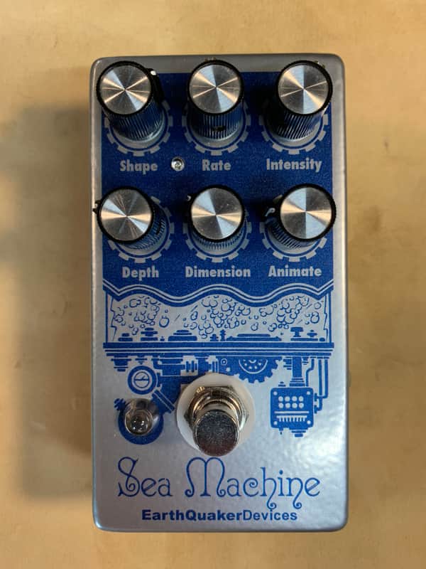 EarthQuaker Devices Sea Machine Super Chorus V2 2015 - 2017 - Silver / Blue Print image 1