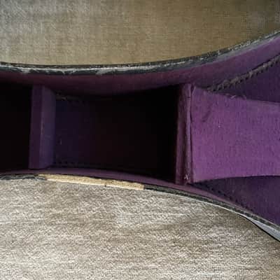 Vintage Geib Challenge Parlor Acoustic Guitar Case 1930's Faux Gator / Purple Interior Chicago USA image 5