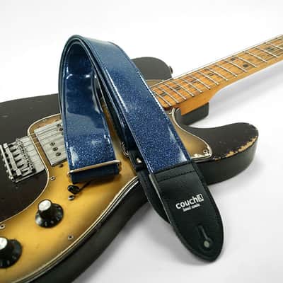 Couch Custom Blue Sparkle Lightning Bolt Guitar Strap image 6