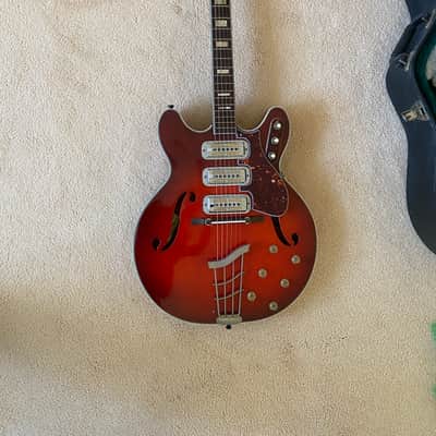 Harmony H77 1963 - 1972 - Red Sunburst image 2