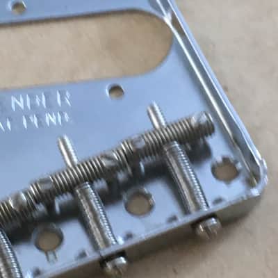 Vintage 50s Reissue Fender Pat. Pend. USA Lightly Aged Tele Ashtray Bridge Relic 3 Threaded Saddles image 7