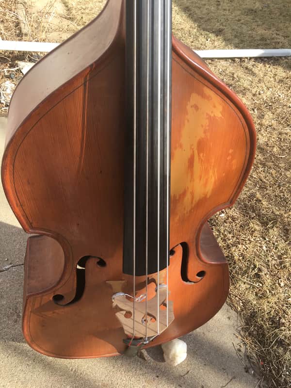 Alcoa ALUMINUM upright bass 1930s Faux wood finish image 1