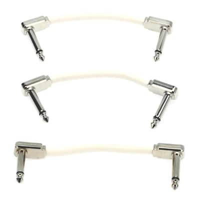 3" Flat Ribbon Patch Cable 3-Pack - White - Optimizing Your Pedalboard Layout & Routing Space with Superior Design and Quality - Multi-Shielded Signal-Preservation Low-Handling Noise Built to Last image 3