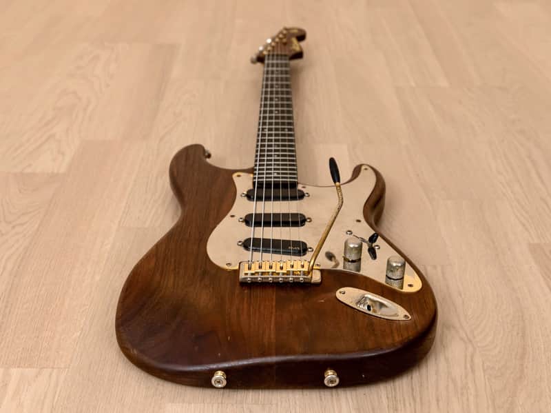 1980s Moon Custom Guitars S-Style Walnut & Ebony Superstrat w