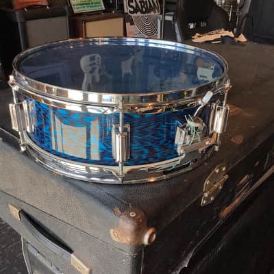 Roger’s Luxor Script 1967 Snare -5 x 14- Blue Agate - #731 image 5