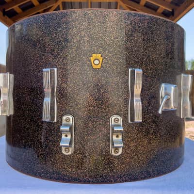 Ludwig No. 3246 Club Date 14x22" Bass Drum with Keystone Badge 1963 - Black Galaxy Sparkle image 2