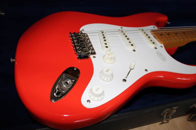 Fender Squier 57 RI Stratocaster, JV serial, 1983, Fiesta Red, MIJ image 1