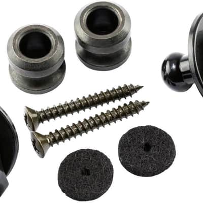Genuine Fender BLACK Guitar Strat/Tele Security Straplocks Strap Locks Set Pair