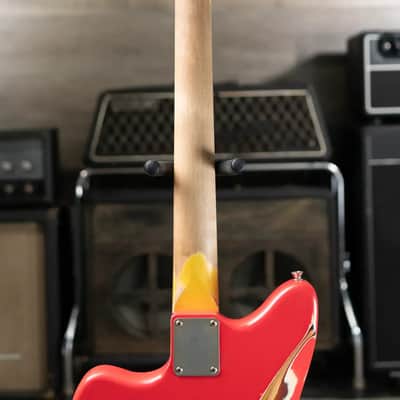 Nash JM-63 Electric Guitar - Fiesta Red over 3-Tone Burst with Hardshell Case image 7