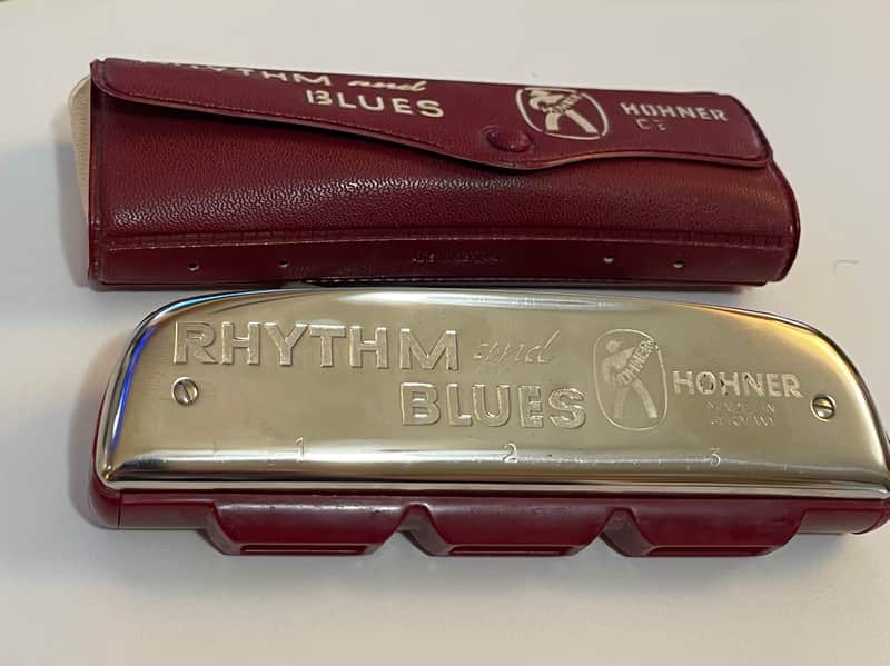 Hohner Rhythm and Blues C1 Harmonica with case and instruction booklet 1960's image 1