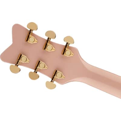 Gretsch G5021E Rancher 6-String Right-Handed Penguin Parlor Acoustic-Electric Guitar with Laminated Maple Body and Gloss Finish (Shell Pink) image 6