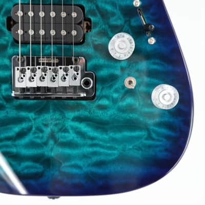 Charvel Pro-Mod Plus DK24 HH 2PT EB QM Guitar w/ Seymour Duncan Pickups & Gig Bag - Chlorine Burst image 3