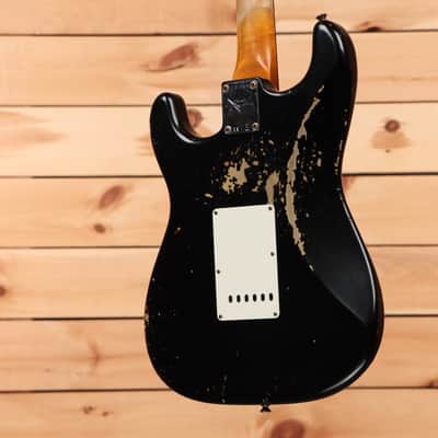 Fender Custom Shop 1960 Stratocaster Heavy Relic - Aged Black over 3-Color Sunburst-CZ576853 image 8