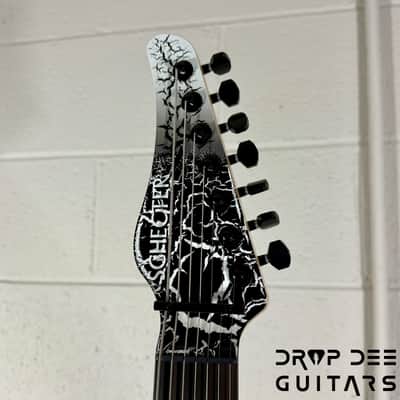 Schecter USA Custom Shop John Browne Signature Zenith 7 Baritone 7-String Electric Guitar w/ Case - Fracture White image 12