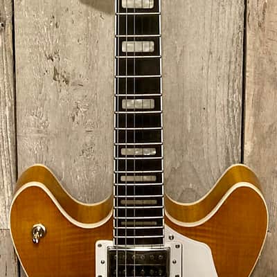 New Hagstrom SUVIK-DDL Super Viking Semi-Hollow Dandy Dandelion, Amazing Flame Maple, Support Small Business and Buy It Here! image 7