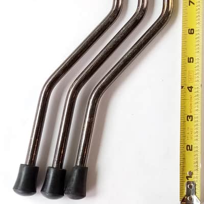 Tama Black Nickel Floor Tom Drum Legs 10mm x 20.5" Set of 3x +Rubber Feet image 3