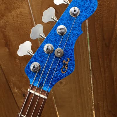 2020 G&L USA LB-100 || Blue Metal Flake ||  4-String Bass w/ Tolex Case image 3