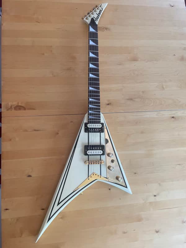 Jackson Pro Series RR5 Rhoads 2003 - 2009 - Ivory with Black Pinstripes image 1