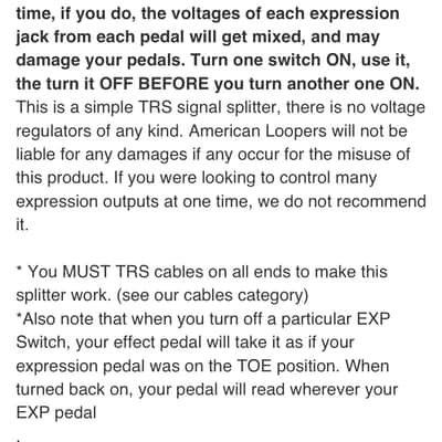 American Loopers 2 way Expression Splitter Selector (Control 2 pedals with 1 expression pedal) image 3
