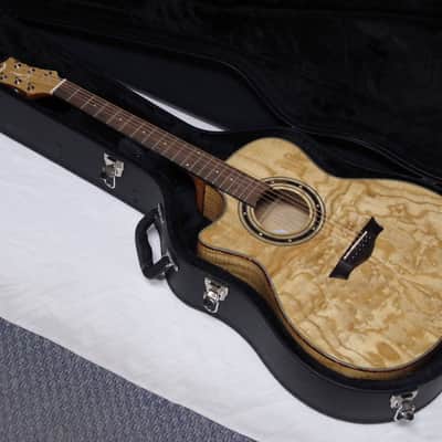 DEAN Exotica Quilt Ash LEFTY acoustic electric GUITAR new w/ CASE - EQA image 1