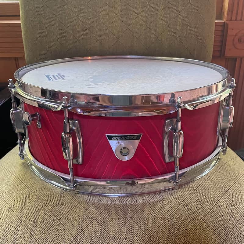 Vintage Ludwig Standard Snare Drum - Red Astro Wrap - 14" x 5" image 1