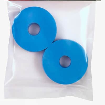 Four BLUE Rubber Guitar Strap Locks - Grolsch Style - Classic and Reliable image 1